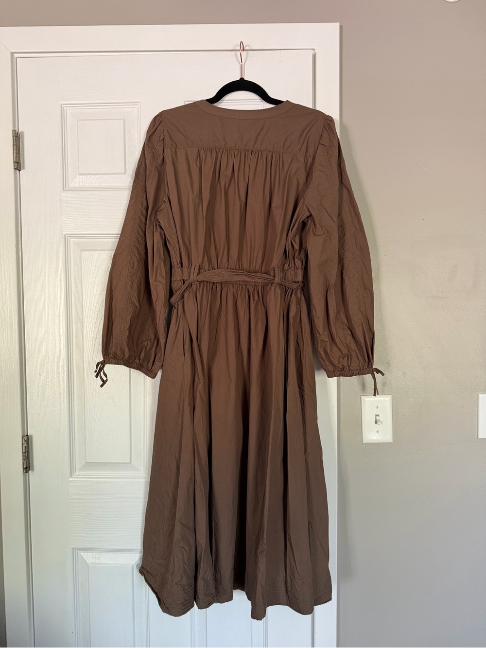 Jcrew Brown Long Belted Maxi Dress Long Sleeve Modest - Picture 6 of 6